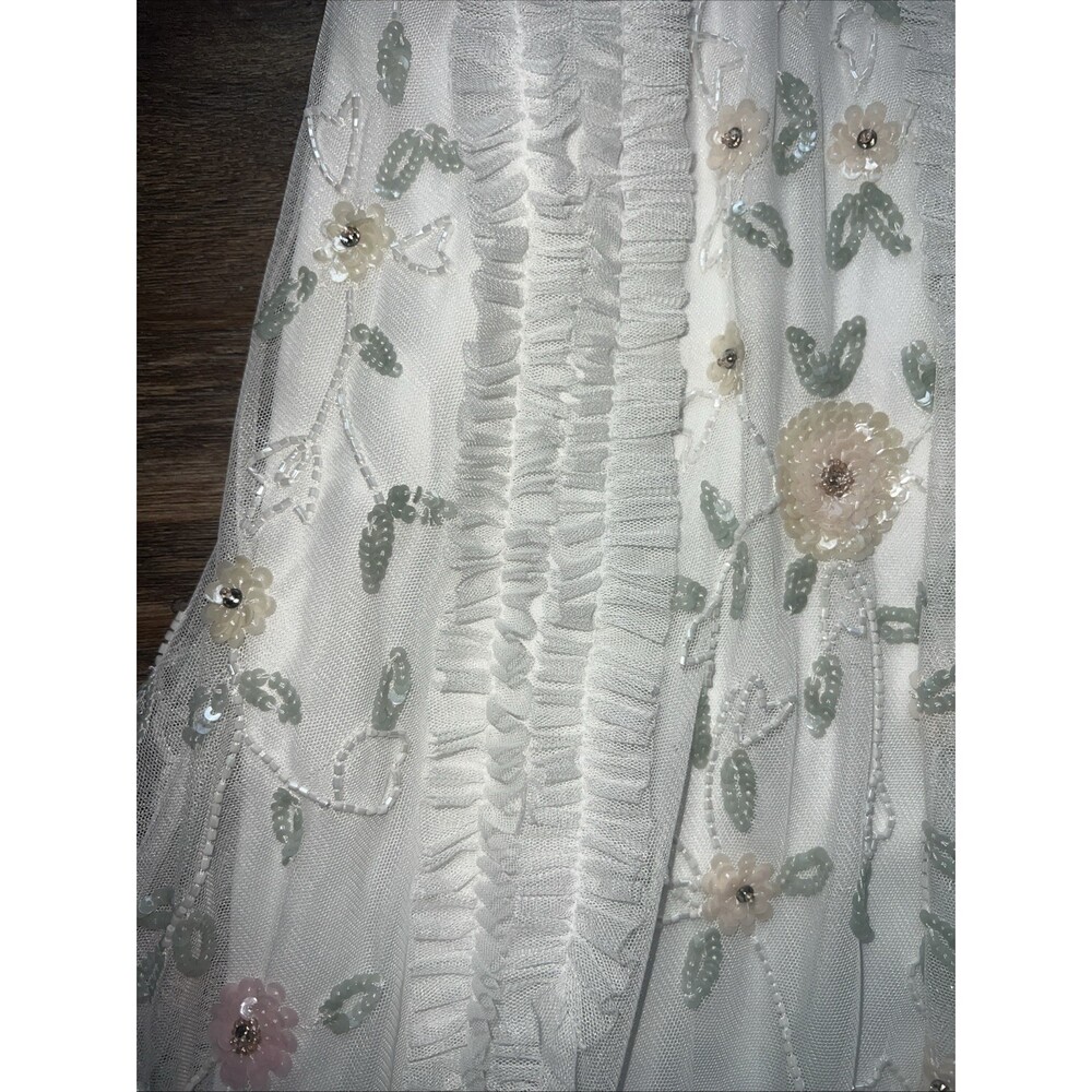 NWT Mac Duggal 9137 Ivory Floral Embellished High Neck Sz 8 - Picture 5 of 16